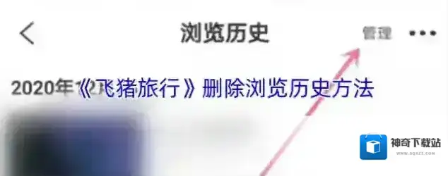 飞猪旅行浏览历史