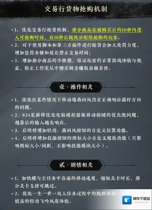 近期部分重点问题优化一览单人副本竟可能混入真人？玩家
