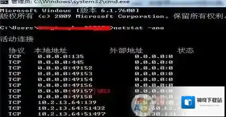 Windows7查看端口占用
