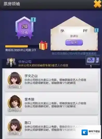票房大卖王签约艺人