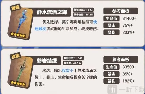 原神芙宁娜武器搭配技巧