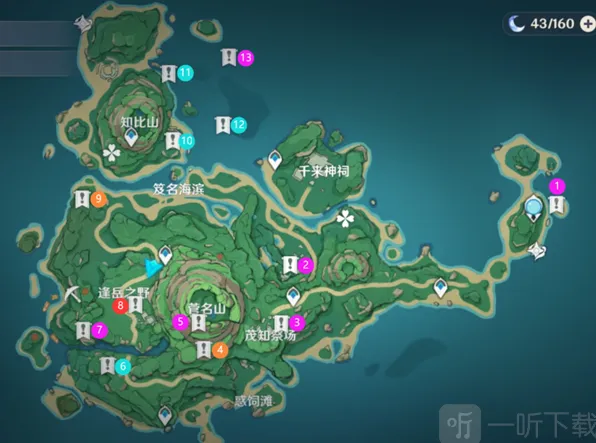 原神鹤观岛限时挑战机关位置分布图详细攻略