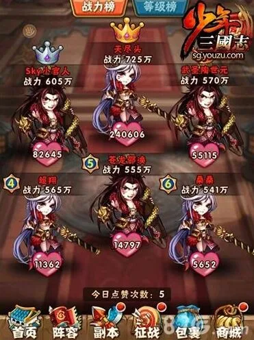 少年三国志限时挑战活动奖励一览