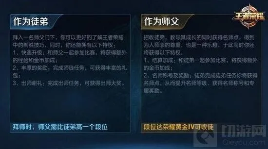 王者荣耀师徒系统调整内容说明