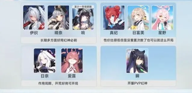 蔚蓝档案国服开荒角色选择教程