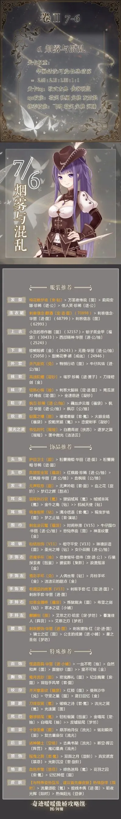 《奇迹暖暖》烟雾与混乱S级配装教程