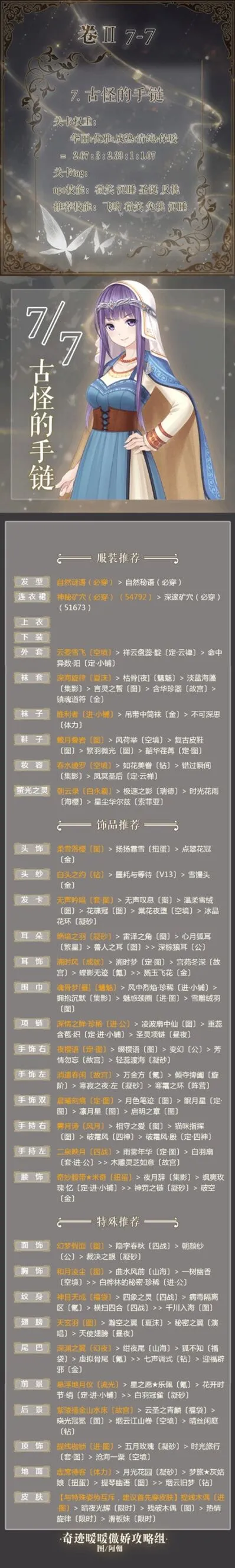 《奇迹暖暖》古怪的手链S级完美攻略