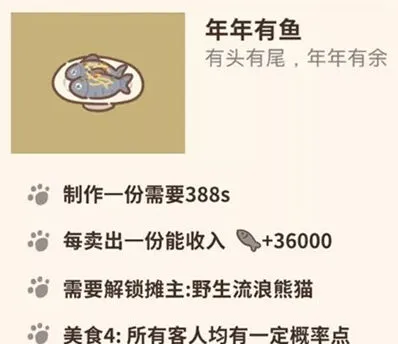 动物餐厅年年有余摊位解锁方法