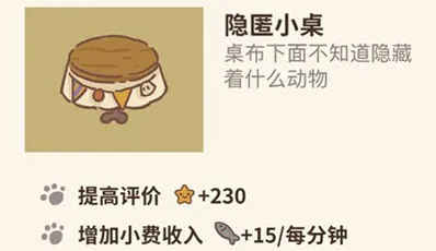 动物餐厅隐匿小桌作用解析与解锁方法