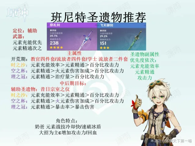 原神班尼特圣遗物怎么搭配技巧