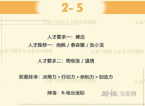《恋与制作人》第二章2-5周棋洛拍摄副本攻略