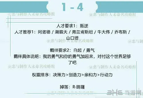 恋与制作人白起拍摄副本1-4通关攻略