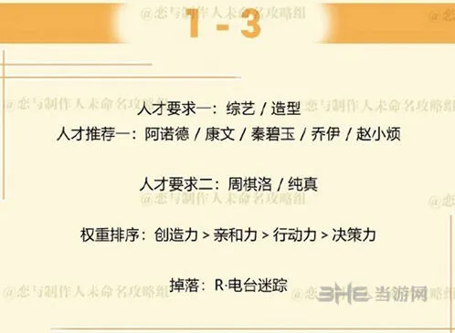 恋与制作人周棋洛拍摄副本第一章1-3玩法攻略
