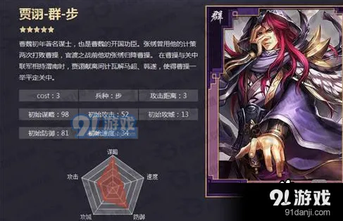 率土之滨群贾诩兵种特点解析