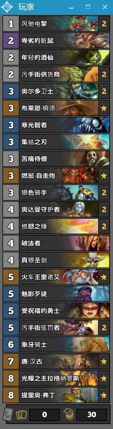 炉石传说火车王污手骑攻略 各职业对局指南