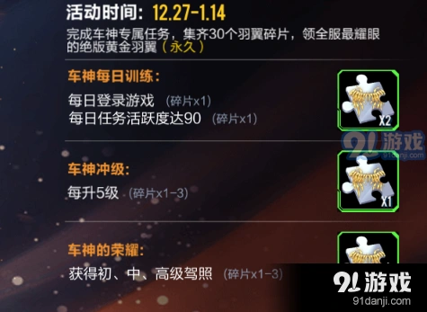 QQ飞车手游黄金羽翼碎片速刷详解