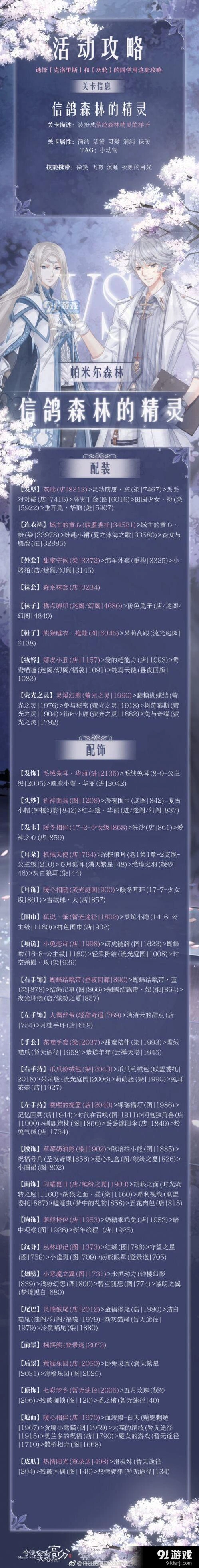 奇迹暖暖信鸽森林的精灵详细指南