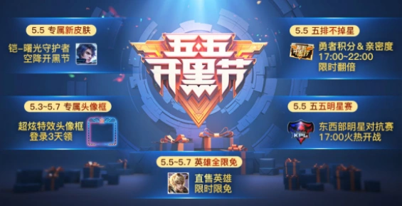 王者荣耀2018五五福利活动全面攻略