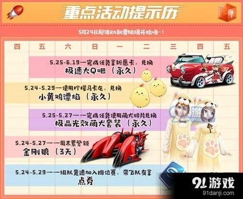 QQ飞车5月25日版本活动指南