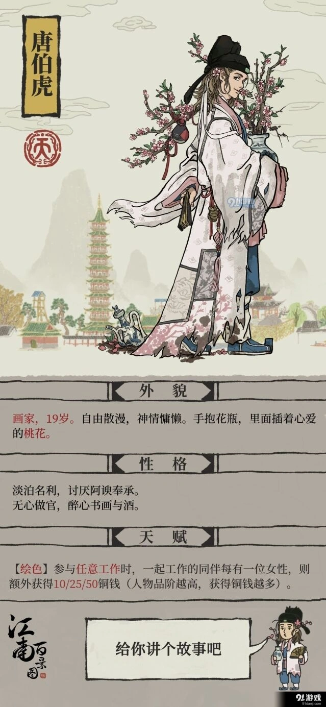 江南百景图唐伯虎怎么获得分享