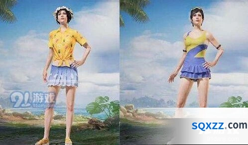 和平精英缤纷果语和夏日倾情外观对比