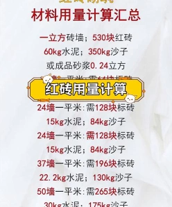 砌体材料换算