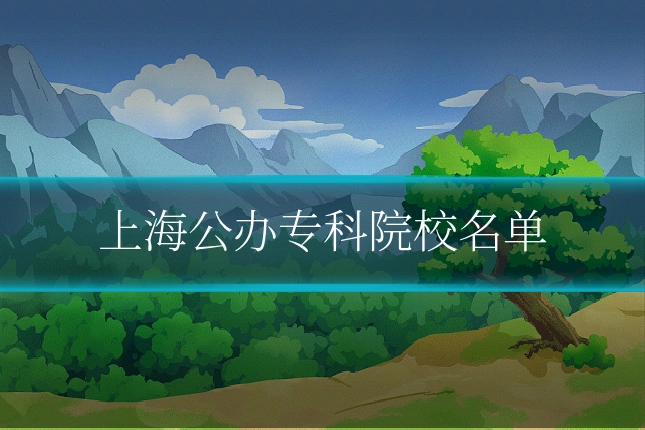 上海公办专科院校名单