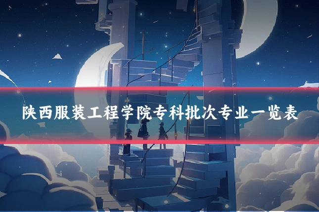 陕西服装工程学院专科批次专业一览表