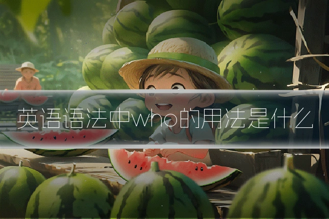 英语语法中who的用法是什么