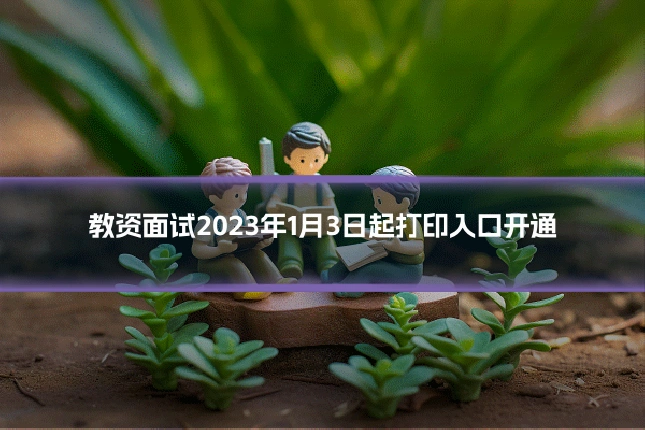 教资面试2023年1月3日起打印入口开通