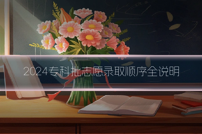 2024专科批志愿录取顺序全说明