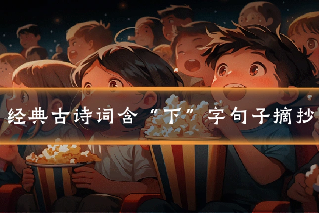 经典古诗词含“下”字句子摘抄
