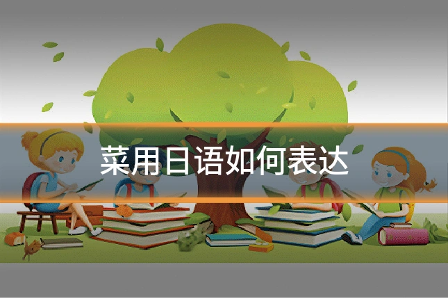 菜用日语如何表达