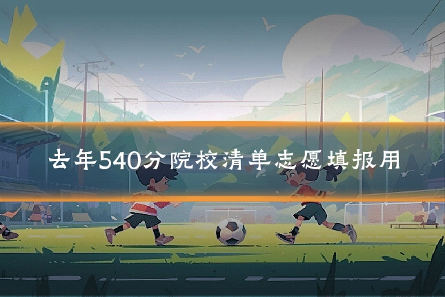 去年540分院校清单志愿填报用
