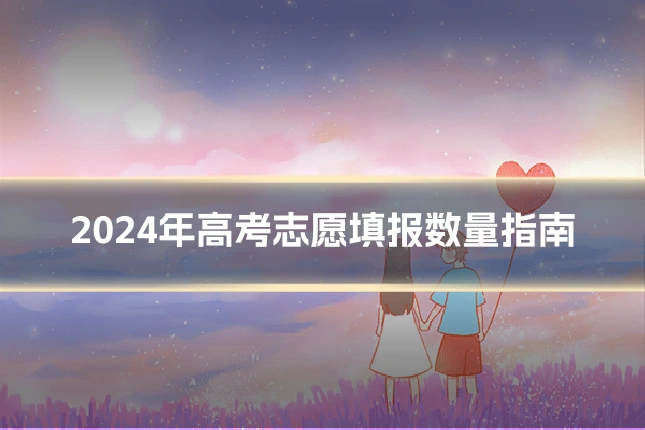 2024年高考志愿填报数量指南