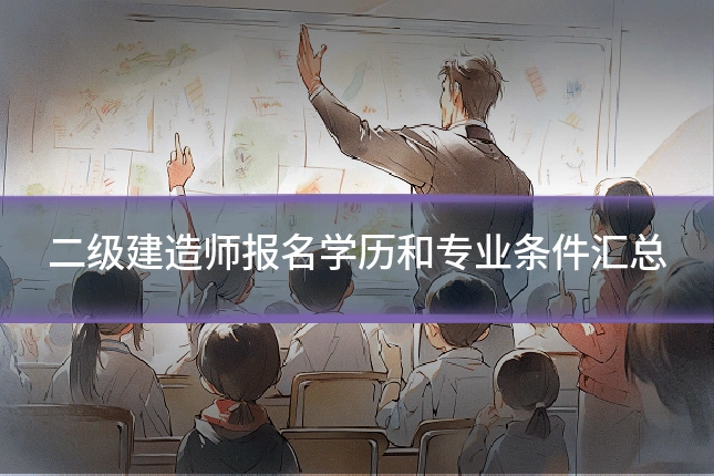 二级建造师报名学历和专业条件汇总