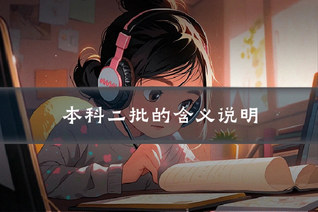 本科二批的含义说明