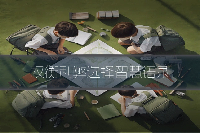 权衡利弊选择智慧语录