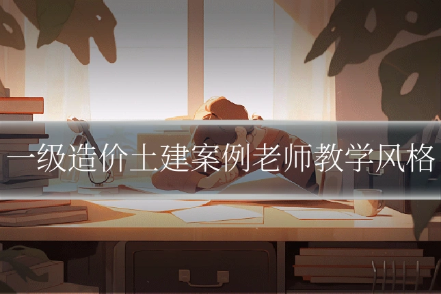 一级造价土建案例老师教学风格
