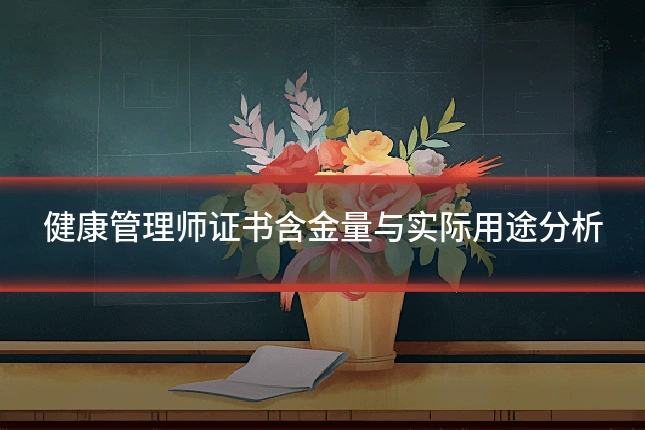 健康管理师证书含金量与实际用途分析