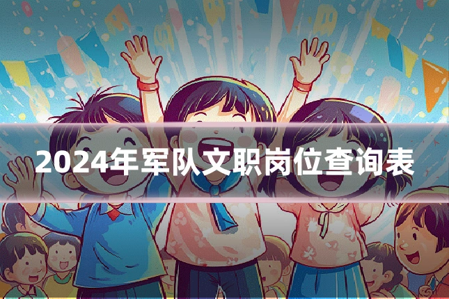 2024年军队文职岗位查询表