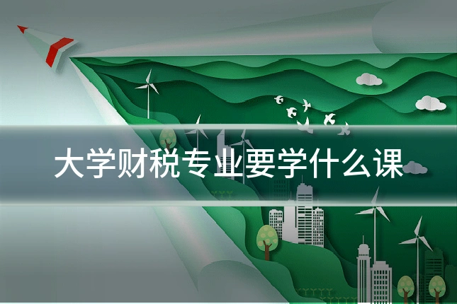 大学财税专业要学什么课