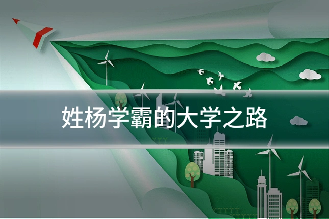 姓杨学霸的大学之路