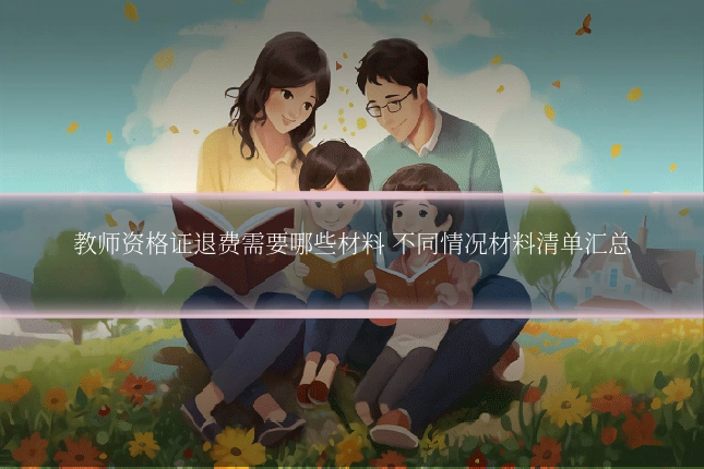 教师资格证退费需要哪些材料 不同情况材料清单汇总