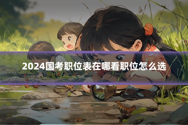 2024国考职位表在哪看职位怎么选