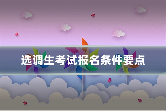 选调生考试报名条件要点