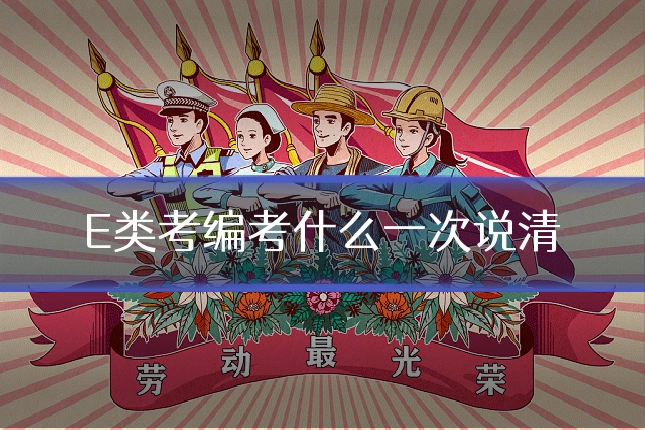 E类考编考什么一次说清