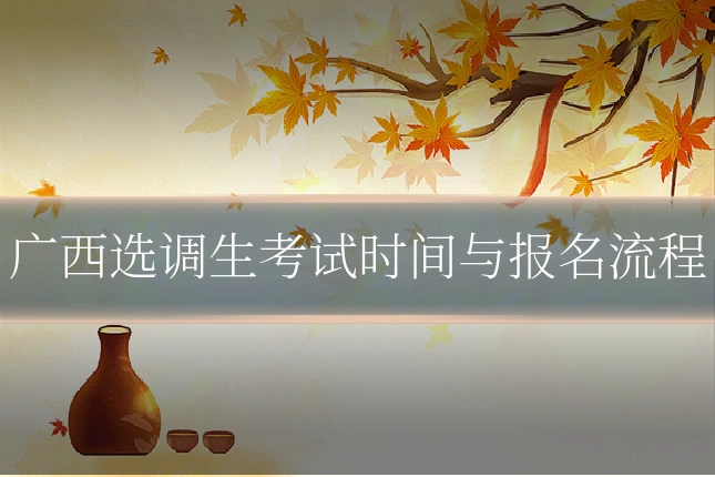 广西选调生考试时间与报名流程