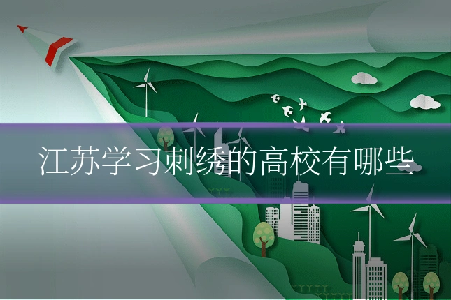 江苏学习刺绣的高校有哪些