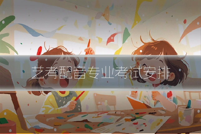 艺考配音专业考试安排